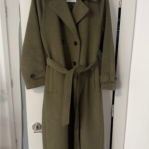 Abercrombie & Fitch Olive Green Wool Coat